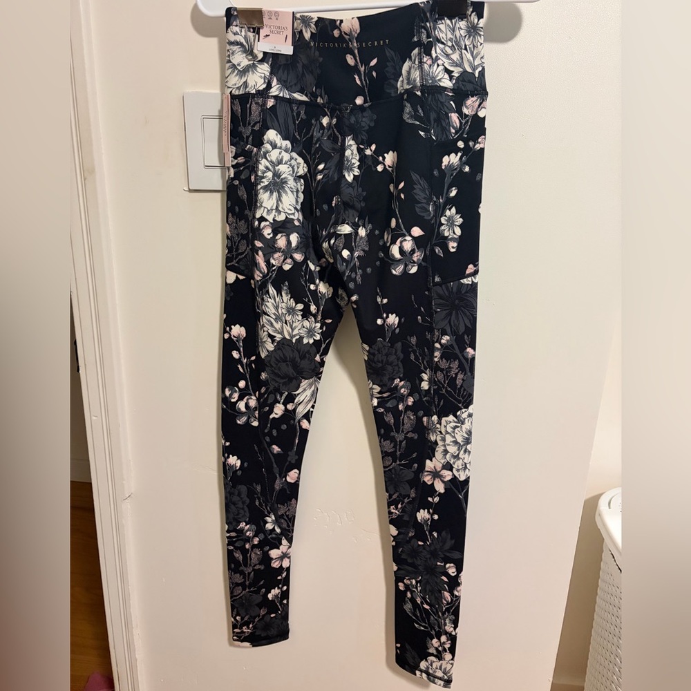 Victoria's Secret Black Floral Leggings